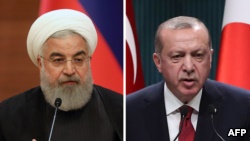 رجب طیب اردوغان (راست) و حسن روحانی.
