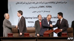 مراسم امضای توافقنامه میان طرف‌های ایرانی، چینی و توتال