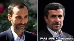 محمود احمدی‌نژاد (راست) و حمید بقایی که در زندان به سر می‌برد.